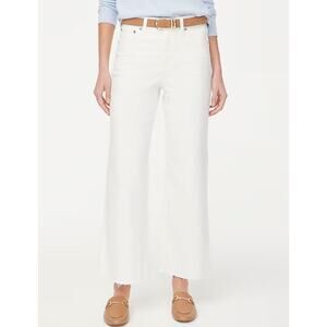 J. Crew Seashell White Petite Wide-Leg Jean in All-Day Stretch Size 25P (Petite)